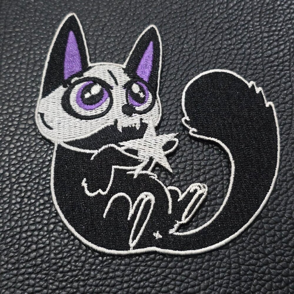 Killstar Just Playin Patch Occult Cute Cat Star Embroidered Deadstock Accessory - Picture 2 of 6